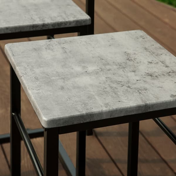 Rootz 5-delade barbordsset - Barstolar - Matsalsset - Robust metallstomme - MDF-fanerskiva - Hög lastkapacitet - 100 cm x 87 cm x 60 cm bord, 32 cm x