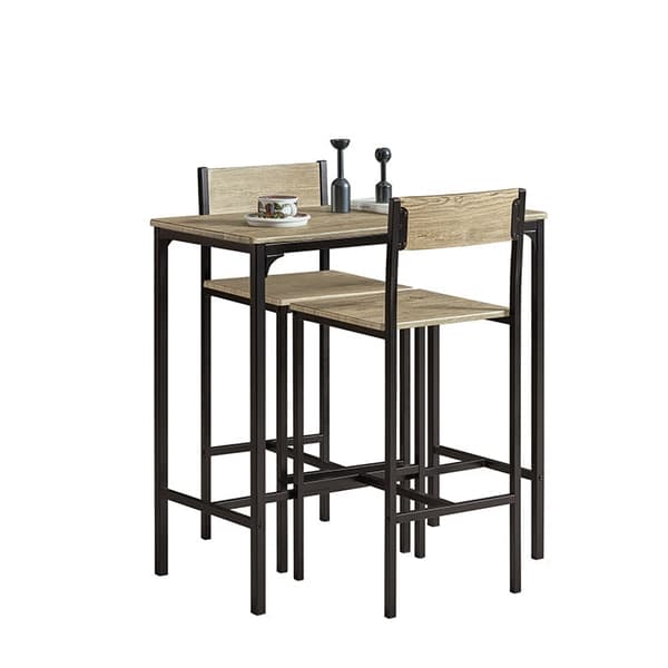 Rootz 3-delt barbordssæt - Barstole - Spisebordssæt - MDF finertop - Metalstel - Let og holdbar - Nem vedligeholdelse - Bord: 89cm x 45cm x 87cm, Skam