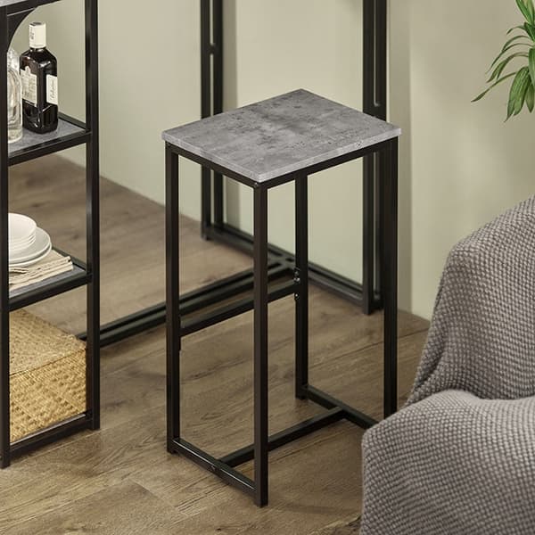 Rootz 3-delade barbordsset - Matbord med 2 pallar - Köksbänkset - Platssnål design - Robust metallstomme - Idealisk för kök, matsal, trädgård - Ljusgr
