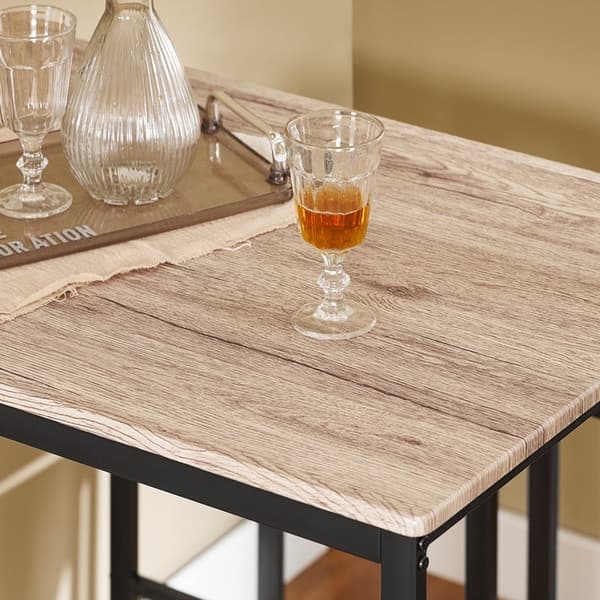 Rootz 5-delade barbordsset - Barstolar - Matsalsset - MDF-skiva med PVC, metallram - Mångsidig, hållbar, lätt att underhålla - Bord: 100cm x 96cm x 60
