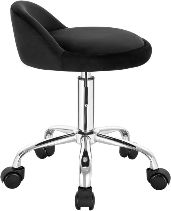 Rootz Säädettävä Velvet-toimistojakkara - Työtuoli - Kääntyvä jakkara - Tyylikäs, Mukava, Ergonominen - Korkeus 53-65,5 cm - Istuin 30x30 cm