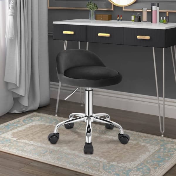 Rootz Säädettävä Velvet-toimistojakkara - Työtuoli - Kääntyvä jakkara - Tyylikäs, Mukava, Ergonominen - Korkeus 53-65,5 cm - Istuin 30x30 cm
