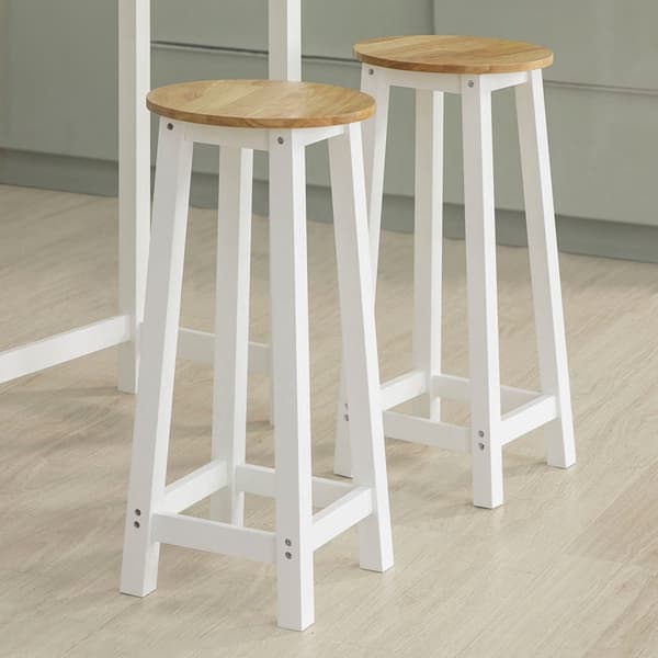 Rootz 3-delt barbordssæt - Barstole - Spisebordssæt - Gummi træplade - Alsidig opbevaring med skuffe - Inkluderer 3 sidekroge - Bord: 95cm x 40cm x 10