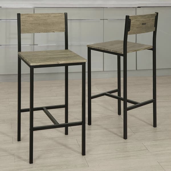 Rootz Modern Barpall Set med 2 - Bänkstolar - Barnstolar - Bekvämt ryggstöd - Integrerat fotstöd - Perfekt för barer och kaféer - 39cm x 95cm x 41cm