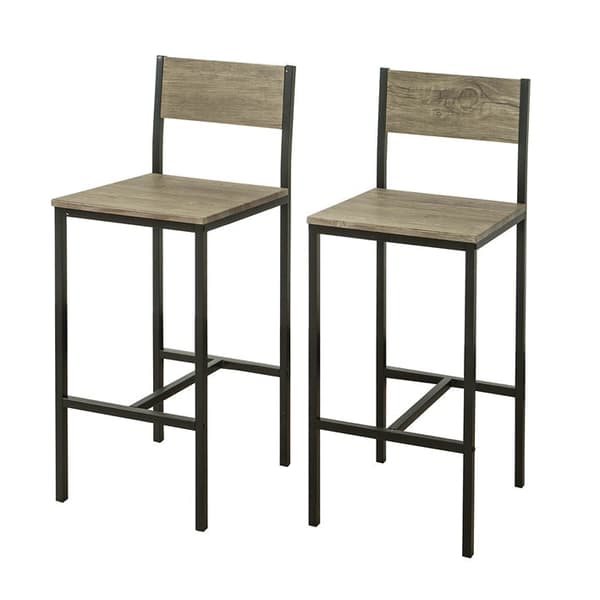 Rootz Modern Barpall Set med 2 - Bänkstolar - Barnstolar - Bekvämt ryggstöd - Integrerat fotstöd - Perfekt för barer och kaféer - 39cm x 95cm x 41cm