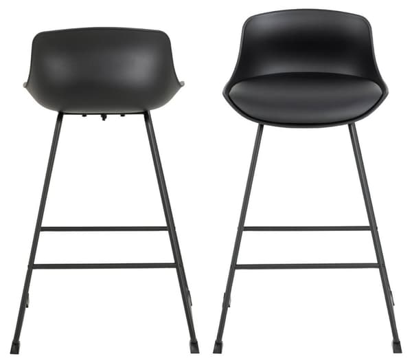 2 x Tina barstol PU konstläder svart.