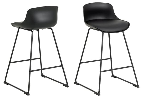 2 x Tina barstol PU kunstskinn svart.