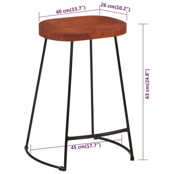 The Living Store Gavin-barstole 2 stk. 45x40x63 cm massivt mangotræ -  Barstole