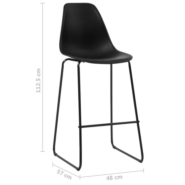 The Living Store Barstolar 4 st svart plast - Barstolar