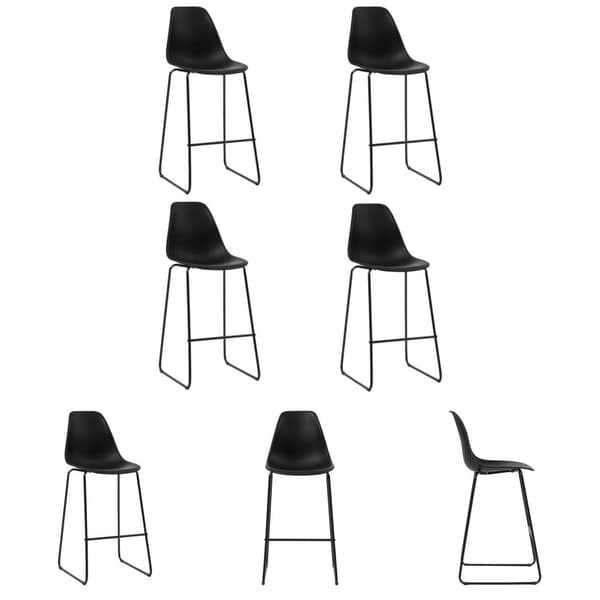 The Living Store Barstolar 4 st svart plast - Barstolar