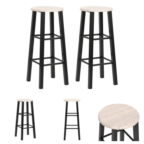 The Living Store Barstolar 2 st svart MDF -  Barstolar