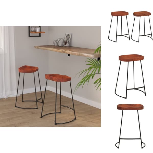 Barstole - Living Gavin-barstole 2 stk. 45x40x63 cm massivt mangotræ