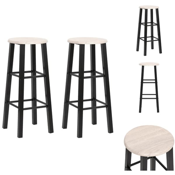 Barstolar - Living Barstolar 2 st svart MDF