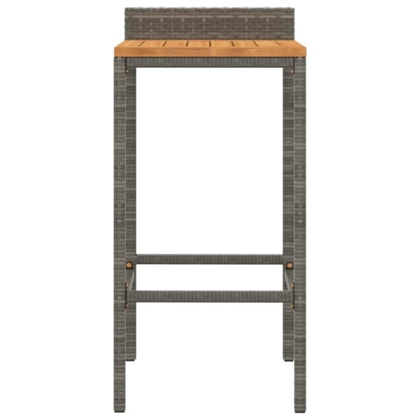 Barstole 4 stk. Polyrattan og massivt akacietræ grå - Barstol - Barstole - Home & Living