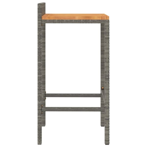 Barstole 4 stk. Polyrattan og massivt akacietræ grå - Barstol - Barstole - Home & Living