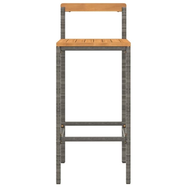 Barstole 2 stk. Polyrattan og massivt akacietræ grå - Barstol - Barstole - Home & Living