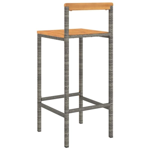 Barstole 2 stk. Polyrattan og massivt akacietræ grå - Barstol - Barstole - Home & Living