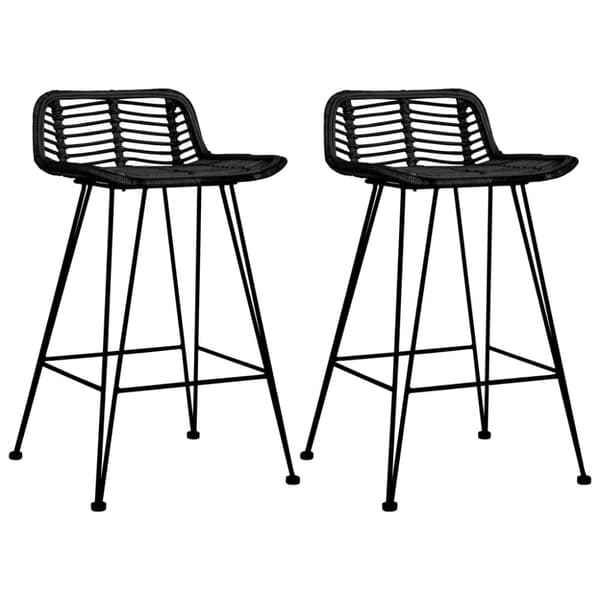 Barstole 2 stk. Rattan sort - Barstol - Barstole - Home & Living