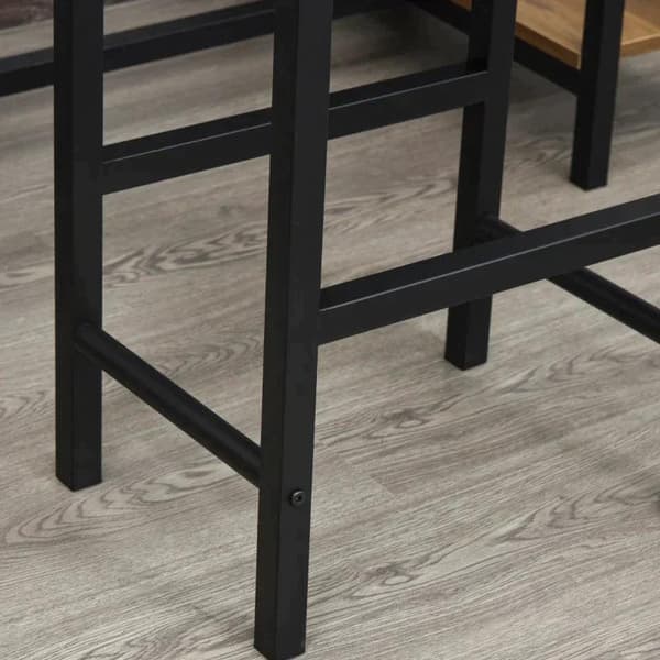 Rootz Barbordssæt - Højt bord - 2 barstole - 3-delt dækkeserviet - Bord - Spånplade - Natur/sort - 108 x 60 x 95H cm