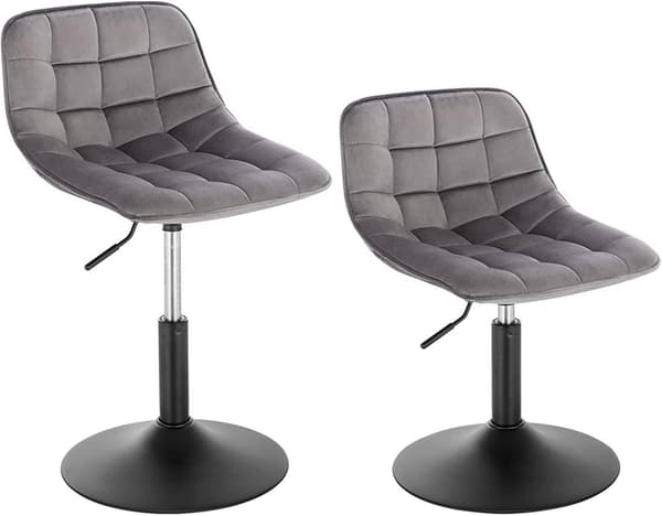 Rootz Velvet Metal Barpall - Bänkpall - Justerbar stol - Bekväma sittplatser - Ergonomisk design - Hållbar konstruktion - 35cm x 42,5cm x 60,5-72cm