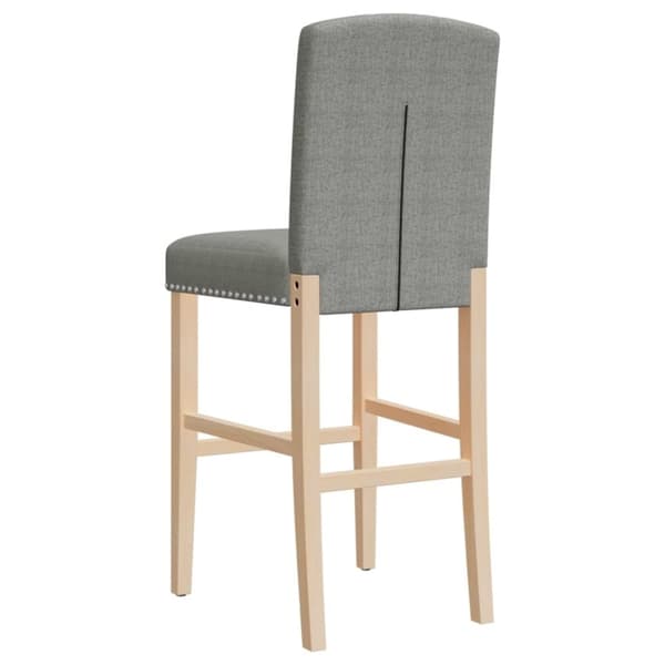 vidaXL barstole 2 stk. massivt gummitræ og stof
