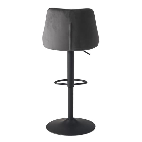 Rootz Velvet Grey Barpall - Svängbar kökspall - Bistrostol - Högkomfortdesign - Justerbar höjd 86-106cm - 45cm Basdiameter