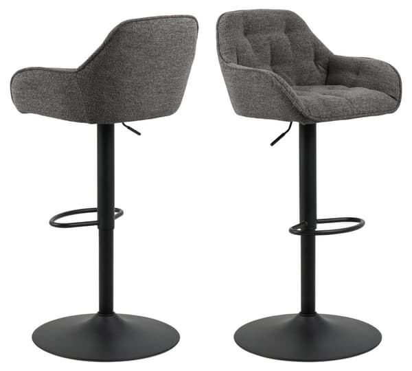 2 x Brooke barstol dreiefunksjon, gasspatron grå.