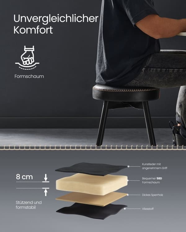 Rootz 2-osaiset baarituolit - Jakkarat - Istuimet vastakorkeudella - Teräsrunko - Valettu vaahtomuovi - PU-nahka - Kompakti muotoilu - Kevyt - Helppo
