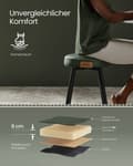 Miniatyrbillede 5 af 7: Rootz Forest Green Steel Barstolesæt - Bordskammel - Køkkenskammel - 58D støbt skum - PU syntetisk læder - Krydsfiner - 48 cm x 48 cm x 48,2 cm - Letv