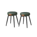 Miniatyrbillede 1 af 7: Rootz Forest Green Steel Barstolesæt - Bordskammel - Køkkenskammel - 58D støbt skum - PU syntetisk læder - Krydsfiner - 48 cm x 48 cm x 48,2 cm - Letv
