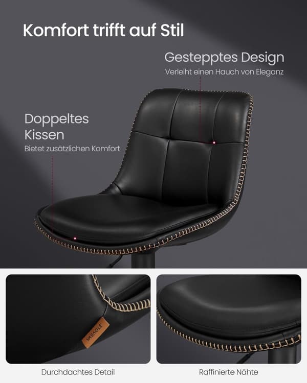 Rootz 2-osaiset baarituolit - Keittiön jakkarat - Tason korkeudet tuolit - PU-materiaali - Kromattu teräs - Vaahtomuovipehmuste - 44 cm x 48 cm x (90-