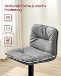 Miniatyrbillede 4 af 10: Rootz Grey 2-delt sæt barstole - Bordskamler - Køkkenø-sæder - PU-materiale - Metalramme - Skumpolstring - Justerbar højde - Kompakt design - Ergonomi