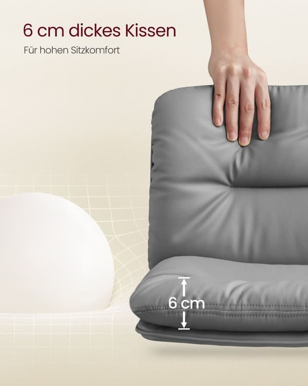 Rootz Grey 2-delt sæt barstole - Bordskamler - Køkkenø-sæder - PU-materiale - Metalramme - Skumpolstring - Justerbar højde - Kompakt design - Ergonomi
