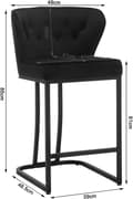 Miniatyrbild 3 av 8: Rootz Velvet Barpall - Bänkpall - Köksstol - Bekväma sittplatser - Hållbar och stabil - Ergonomisk design - 49cm x 85cm x 48,5cm