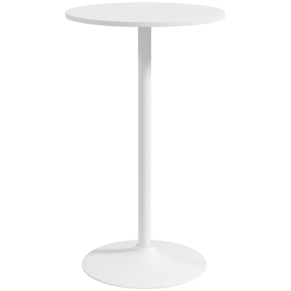 Rootz Barbord - Bord för 2 personer - Modern design - Runt bord - Pulverlackerat stål - Vit - 60 x 60 x 102 cm