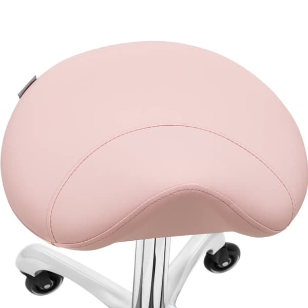 Kosmeettinen satulajakkara pyörillä jopa 150 kg YORK - puuteri pinkki