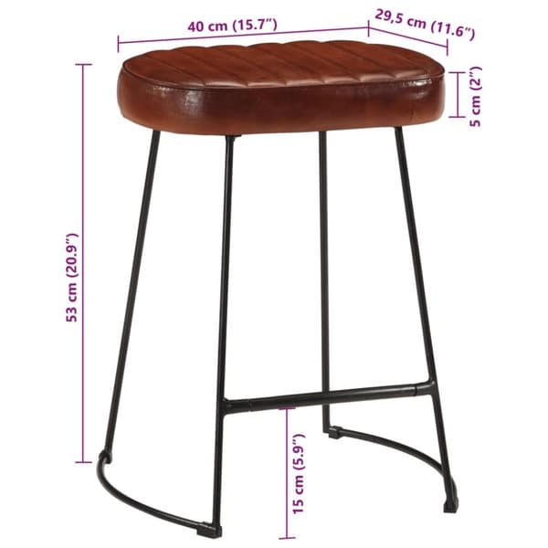vidaXL Barstolar 2 st mörkbrun 40x29,5x53 cm