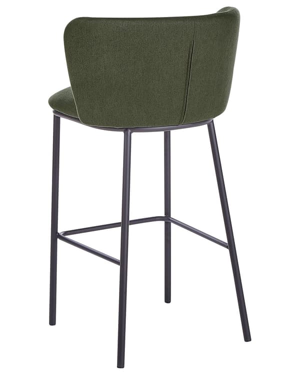 Barstole Mørkegrøn Sæt af 2 Høj Køkkenstole Retro Rund Ryglæn Fodstøtte Design Counterstol til Barbord Stole til Køkkenø