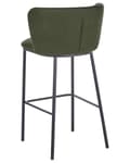 Miniatyrbillede 6 af 9: Barstole Mørkegrøn Sæt af 2 Høj Køkkenstole Retro Rund Ryglæn Fodstøtte Design Counterstol til Barbord Stole til Køkkenø