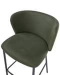 Miniatyrbillede 7 af 9: Barstole Mørkegrøn Sæt af 2 Høj Køkkenstole Retro Rund Ryglæn Fodstøtte Design Counterstol til Barbord Stole til Køkkenø