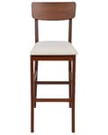 Miniatyrbild 4 av 9: Barstol 2 st Ljusbeige Gummiträ Polyester Stoppad Sits Mörkt Trä