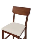 Miniatyrbilde 7 av 9: Sett med 2 barstoler Mørkt tre Lys beige Gummitre Polyester Polstret sete Moderne design Spisestue Kjøkken