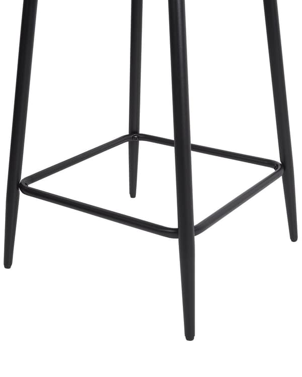 Barstol Beige Bouclé Sæt af 2 Høje Køkkenstole med Ryglæn til Barbord og Køkkenø Retro Design