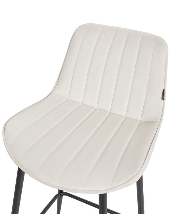 Baarituoli vaalea beige sametti verhoiltu 2 kpl setti jalkatuella käsinojaton tikattu retro