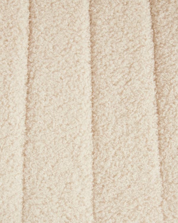 Baarituoli vaalea beige buklee verhoiltu 2 kpl setti jalkatuella käsinojaton tikattu retro