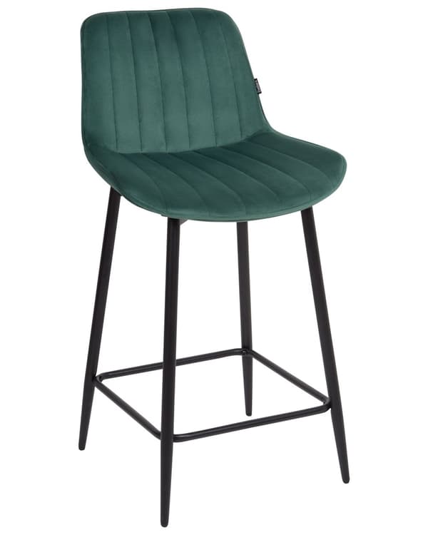 Sett med 2 Barstoler Lys beige Armløs Fløyel Svart Stålben Moderne Design Spisestue Sitteplasser