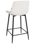 Miniatyrbilde 6 av 9: Sett med 2 Barstoler Lys Beige Armløs Fløyel Svart Stålben Moderne Design Spisestuestoler