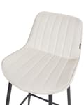 Miniatyrbilde 7 av 9: Sett med 2 Barstoler Lys Beige Armløs Fløyel Svart Stålben Moderne Design Spisestuestoler