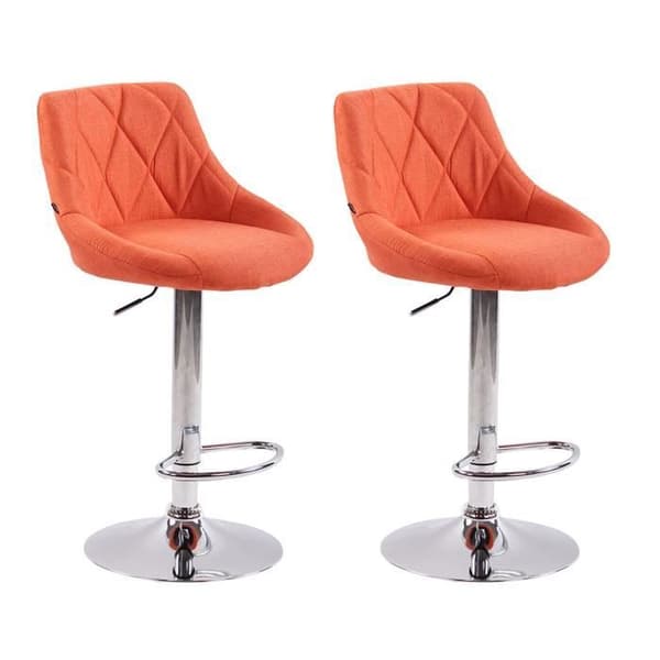 Set med 2 moderna designerbarstolar - NEYRON Orange finish - Höjdjusterbar - Maxvikt 120 kg