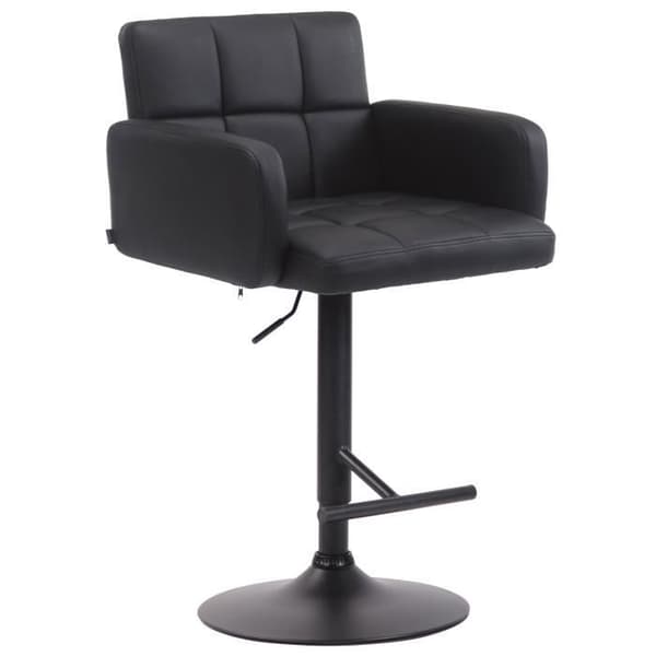 Los Angeles Barpall - Svart konstläder - Justerbar i höjdled - Bekväm och elegant
